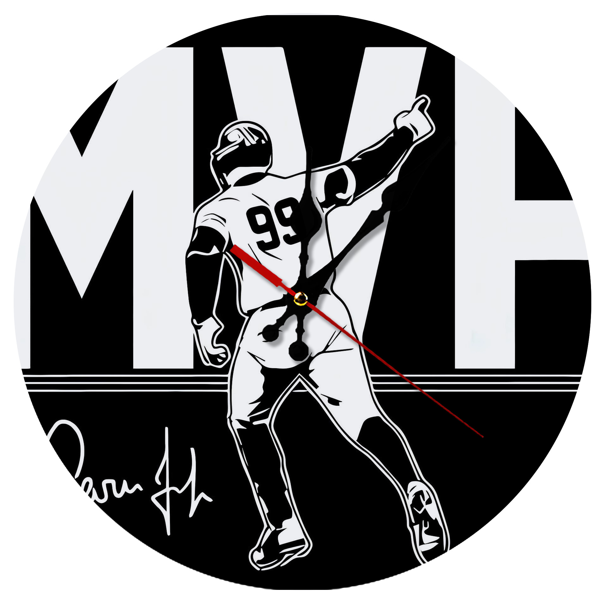 Aaron Judge MVP Silent Round Wall Clock – Modern & Stylish DIY Design, Durable Wood Construction, Easy To Install – Perfect For Office, Bedroom, Living Room, And More